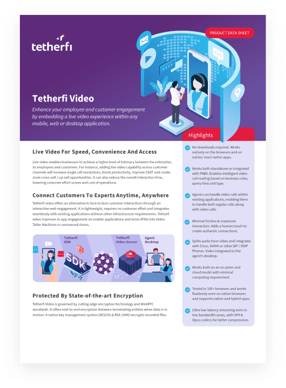 Tetherfi products & solutions brochures - Video for Contact Center