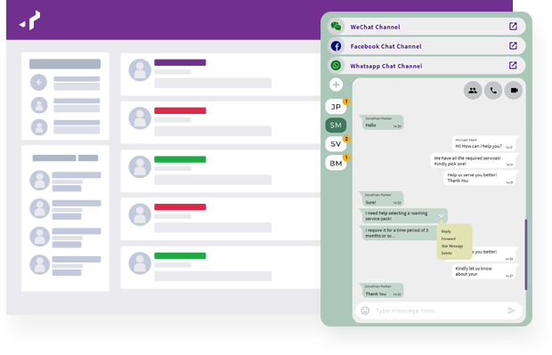 Tetherfi Social Customer Care - Feature - Social conversations managed within Agent Console