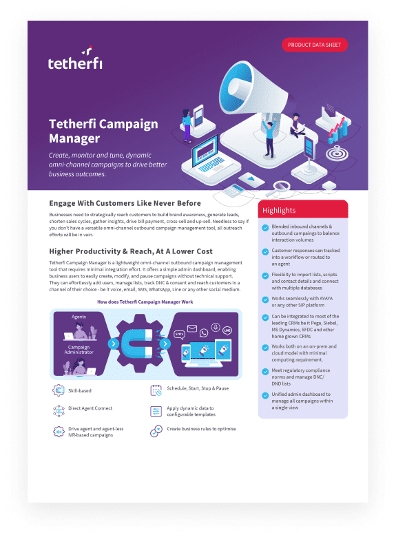 Tetherfi products & solutions brochures - Campaign Manager