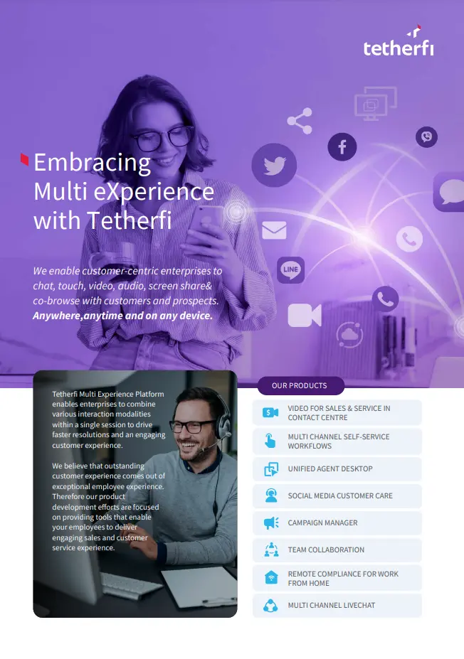 Tetherfi products & solutions brochures - Embracing Multi Experience