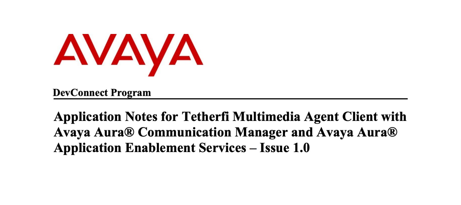 Tetherfi Technology Partners - Avaya Multimedia Agent Client
