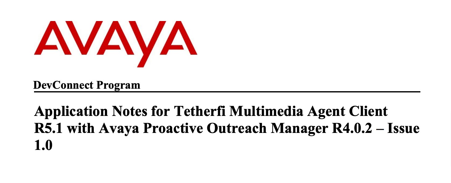 Tetherfi Technology Partners - Avaya DevConnect Logo